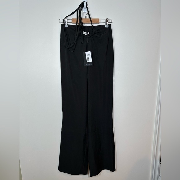 4TH and Reckless Marko Black Cutout Wrap Waist Trouser Pants Medium - Picture 3 of 9